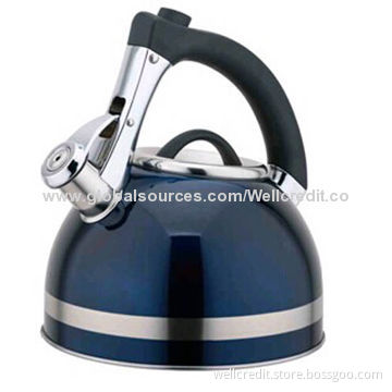 3.0L stainless steel whistling kettle with cast steel auto open handle
